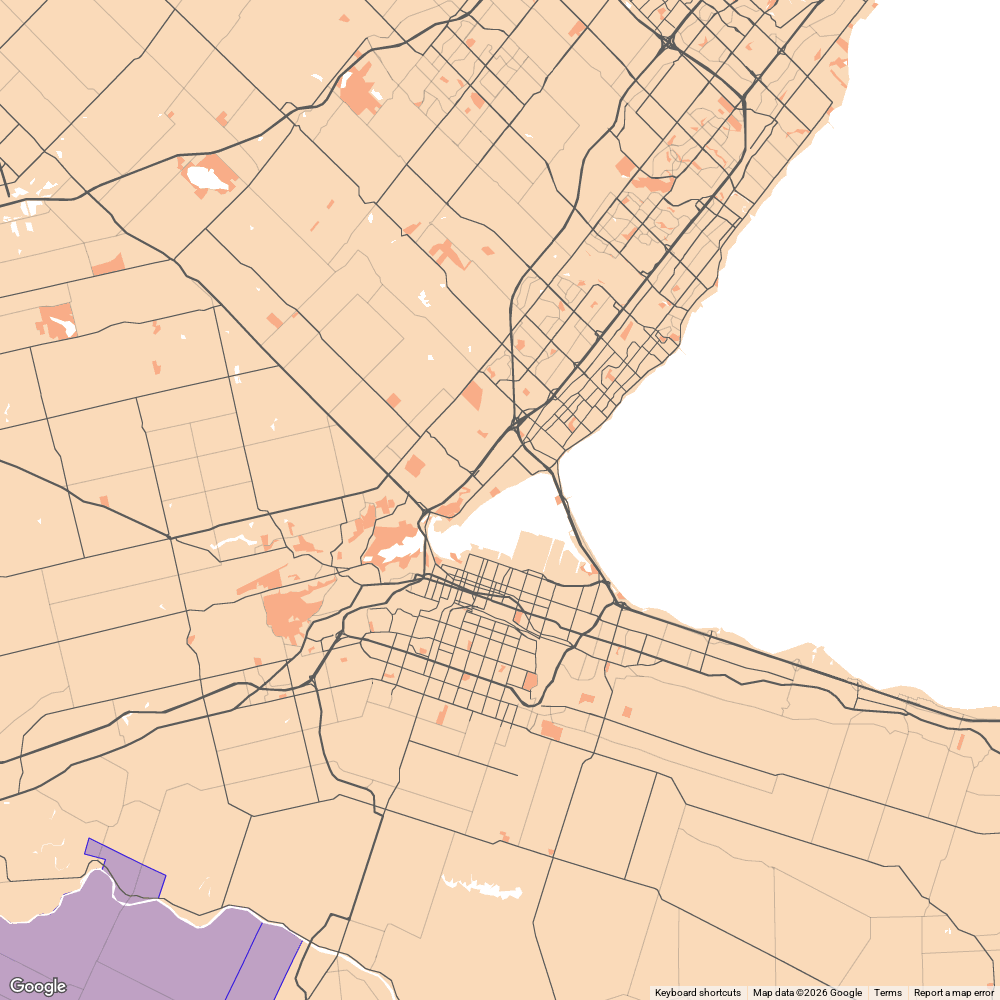 Peach Coffee Co. service area map — Hamilton, Burlington, Oakville in Ontario, Canada